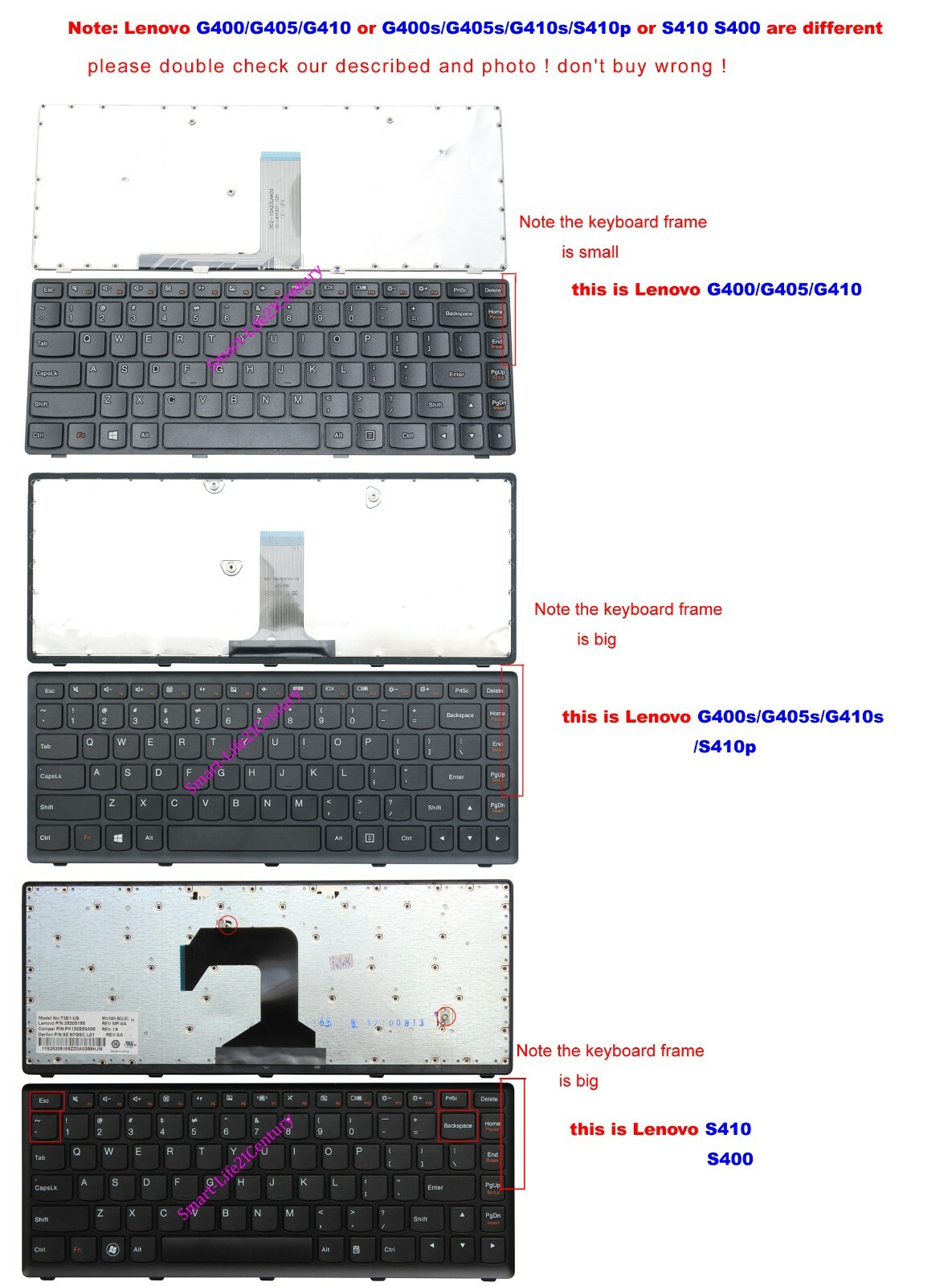 New for Lenovo Z410 G400s G405s G410s S410P S410p-IFI US Keyboard—unfit S410