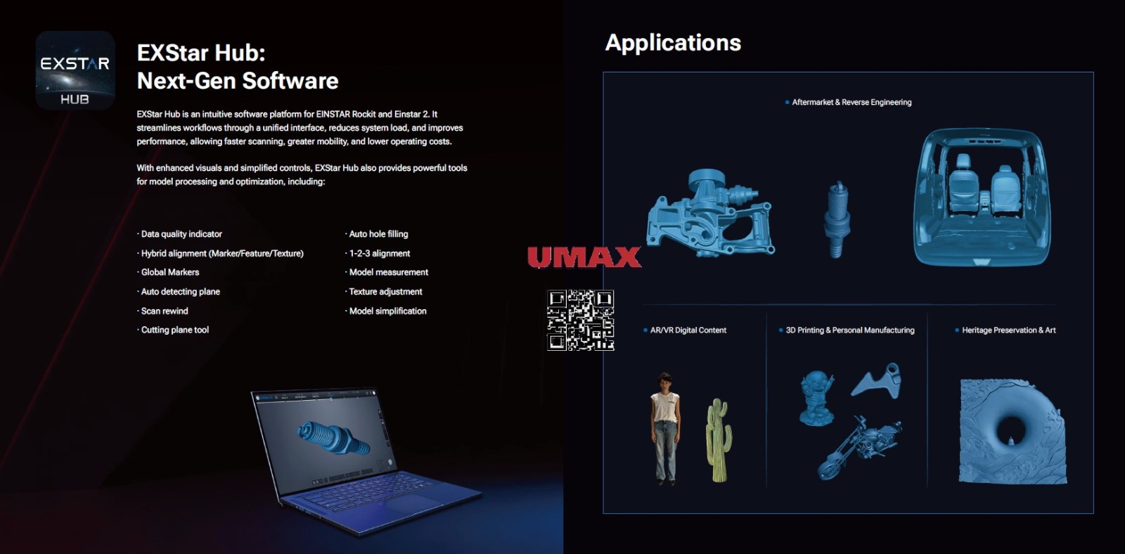 EINSTAR 2 Wireless 3D Scanner, Hybrid Laser & IR, Full Color Texture Capture