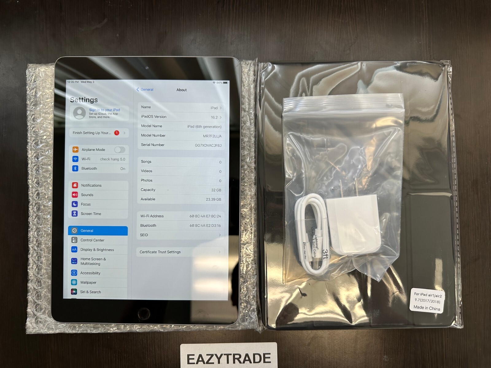 Apple iPad 6th Gen, Wi-Fi, 9.7in – 32GB 128GB – Gray Silver Gold – Grade C