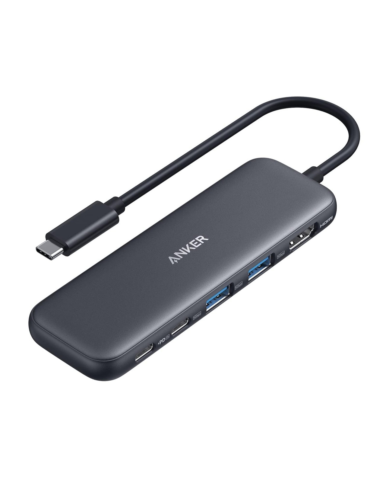 Anker USB C Hub, 5-in-1 USBC to HDMI Splitter with 4K Display, 1 x Black