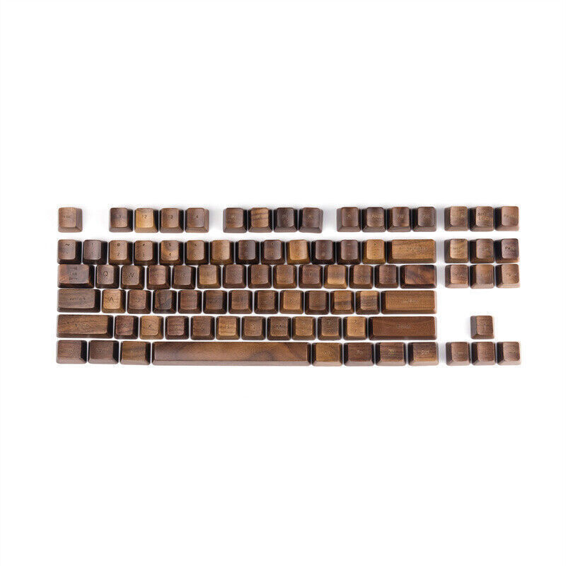 Black Walnut Wood OEM High keycap Mechanical keyboard Keycaps 60/87/108 Keys