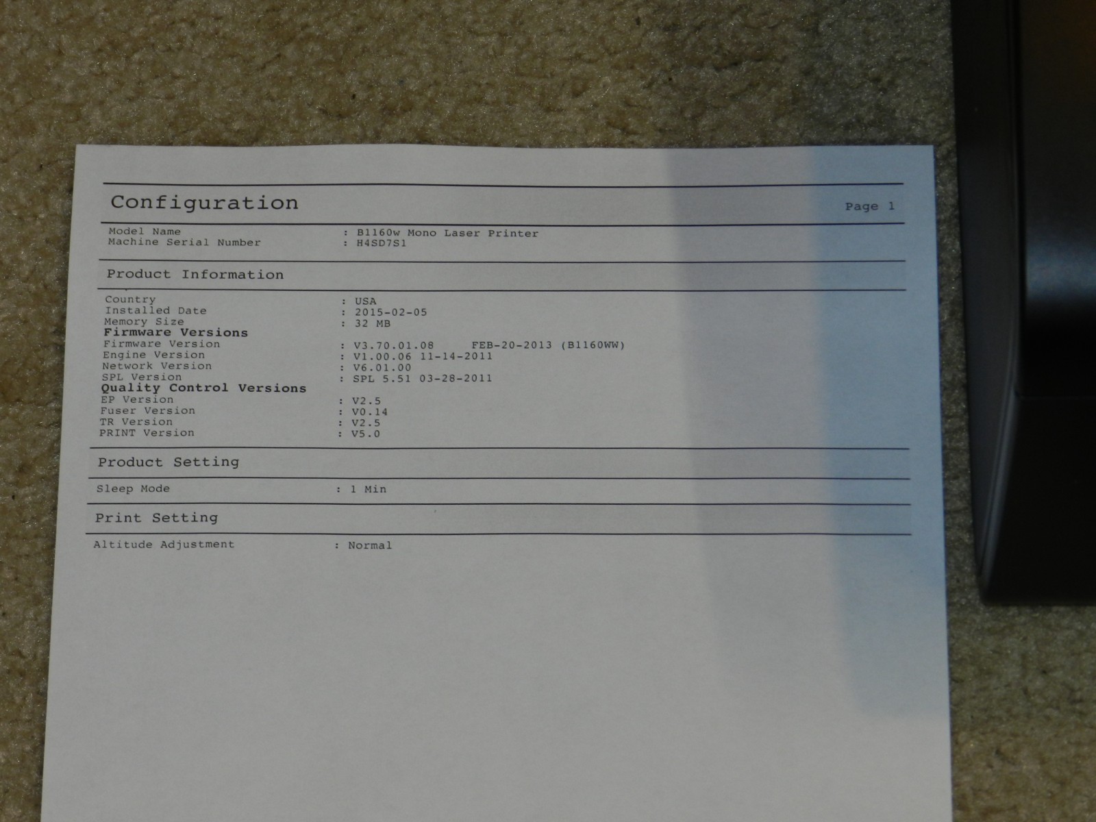 Dell B1160w Standard Monochrome Laser Printer TESTED WORKS
