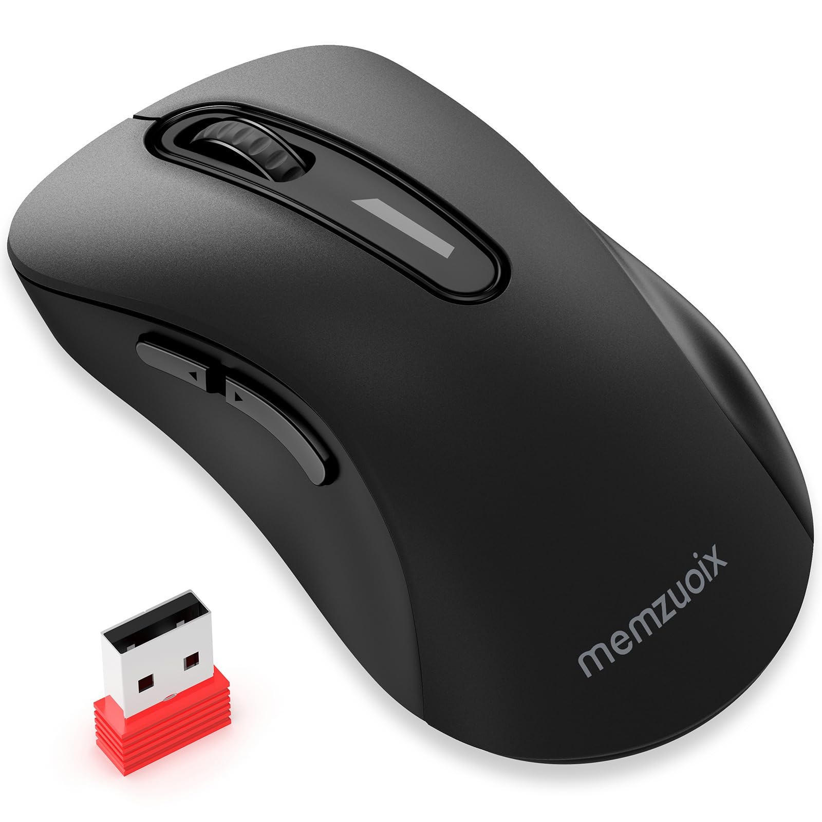 memzuoix 2.4G Wireless Mouse Matte Black 1400 DPI USB Receiver New Portable PC