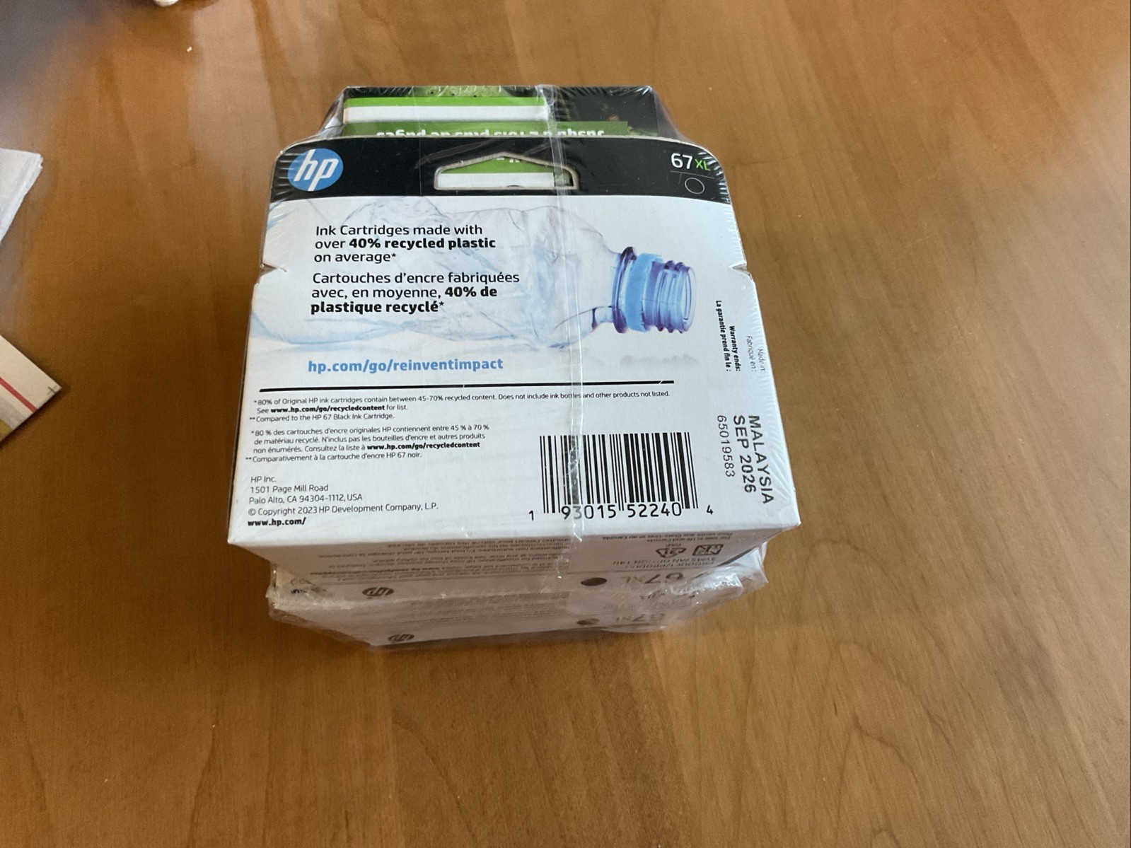 HP Ink cartridges Pack Of four 67XL High Yield New Sealed Expires Sept 2026