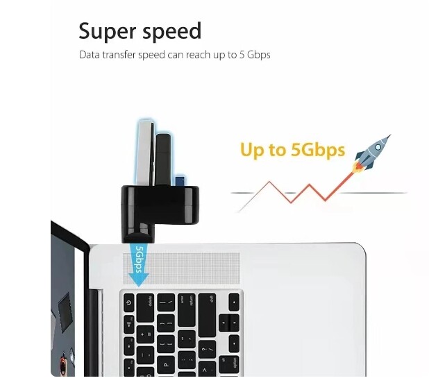 3 Port High Speed USB 3.0 Multi HUB Splitter Expansion Desktop PC Laptop lot