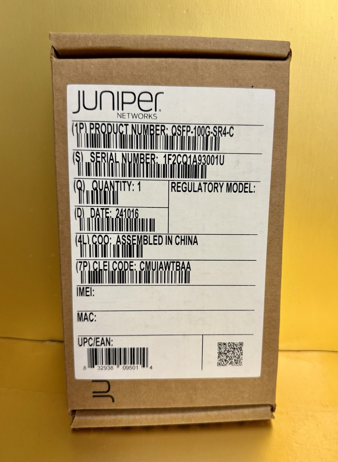 NEW Juniper QSFP-100G-SR4-C 100Gbps QSFP28 Transceiver Module 740-061405