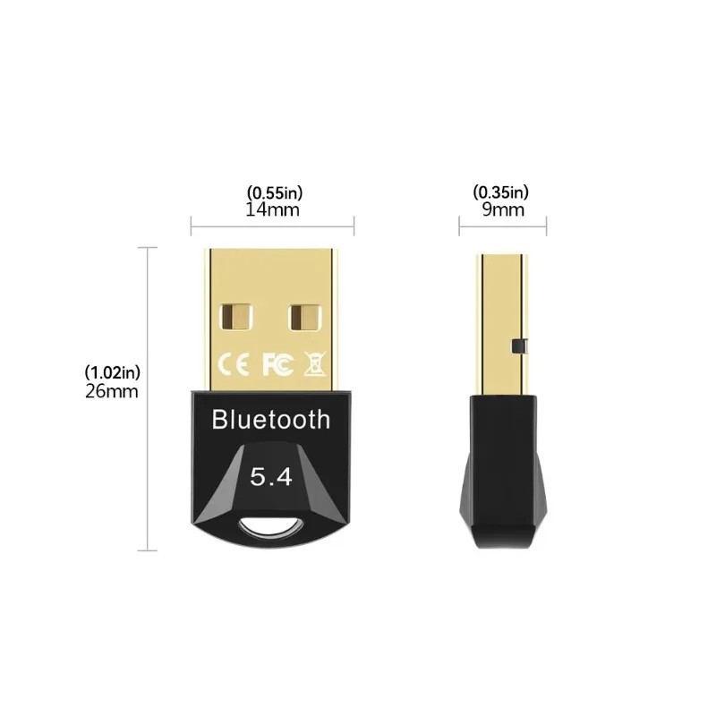 USB Bluetooth 5.4 Adapter Dongle for PC Windows 7 10 11 Wireless Receiver 20M