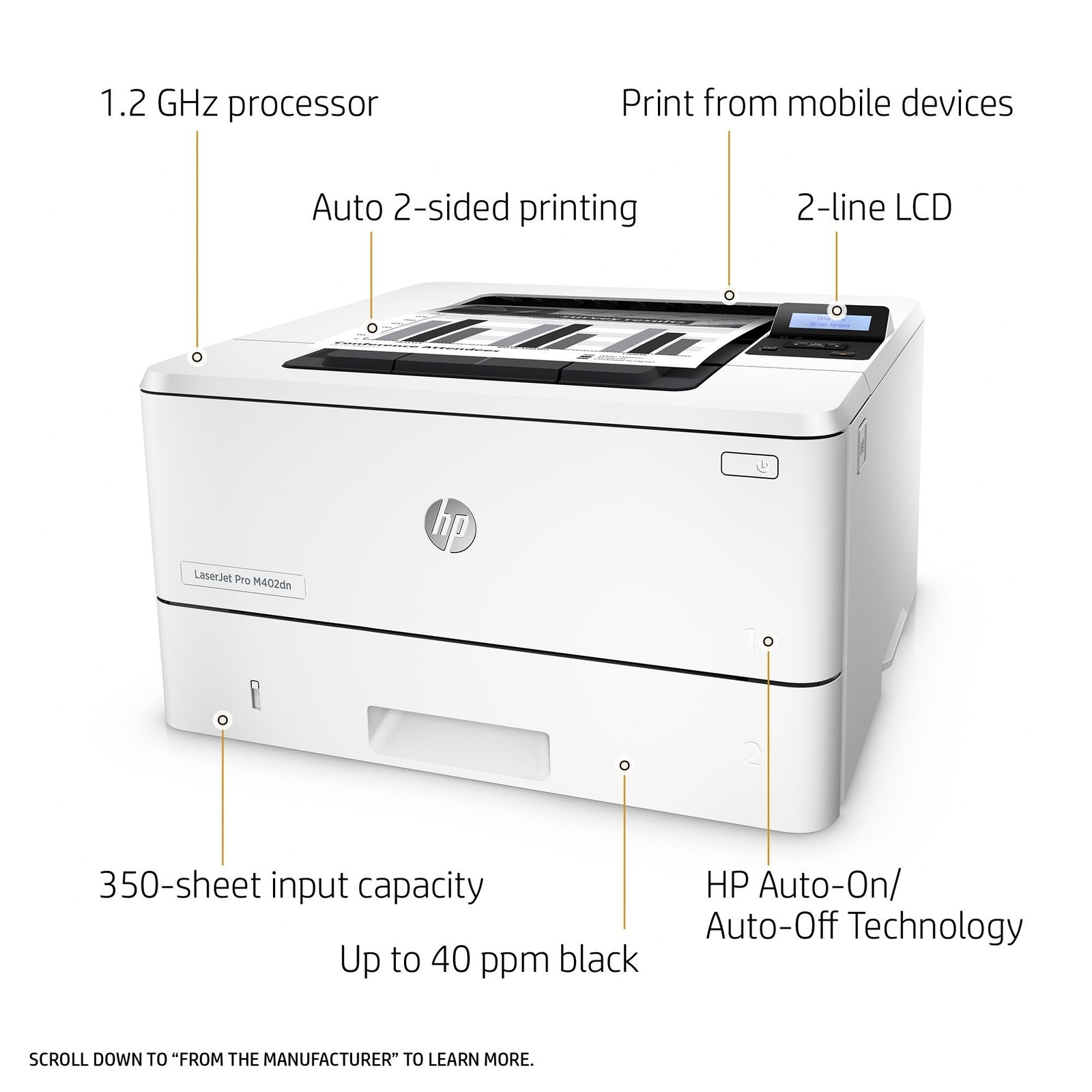 HP Laserjet Pro M402dn Monochrome Printer – Duplex, Networkable (C5F94A) – NICE