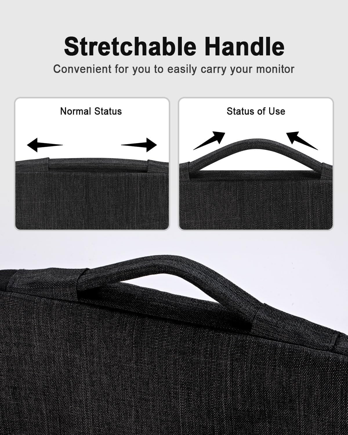 Water-Resistant Black Sleeve for 17.3-Inch Portable Monitors with Accessory Pock