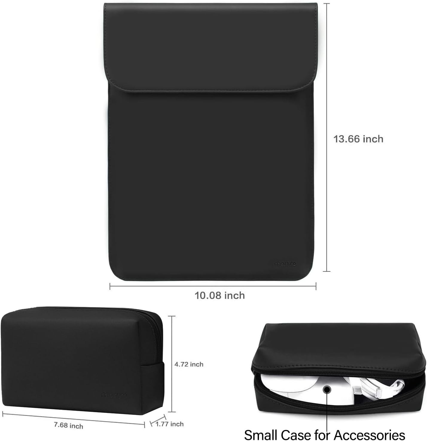 13-13.3 Inch Laptop Sleeve, Compatible with MacBook Neo 13, Faux Suede Case, Bla