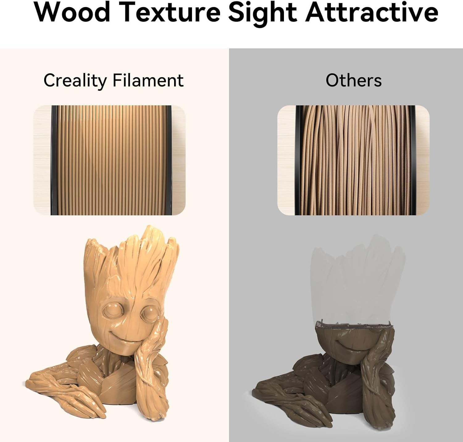 Creality Wood 3D Filament PLA 1.75mm 1kg/Spool For 3D Printer LOT