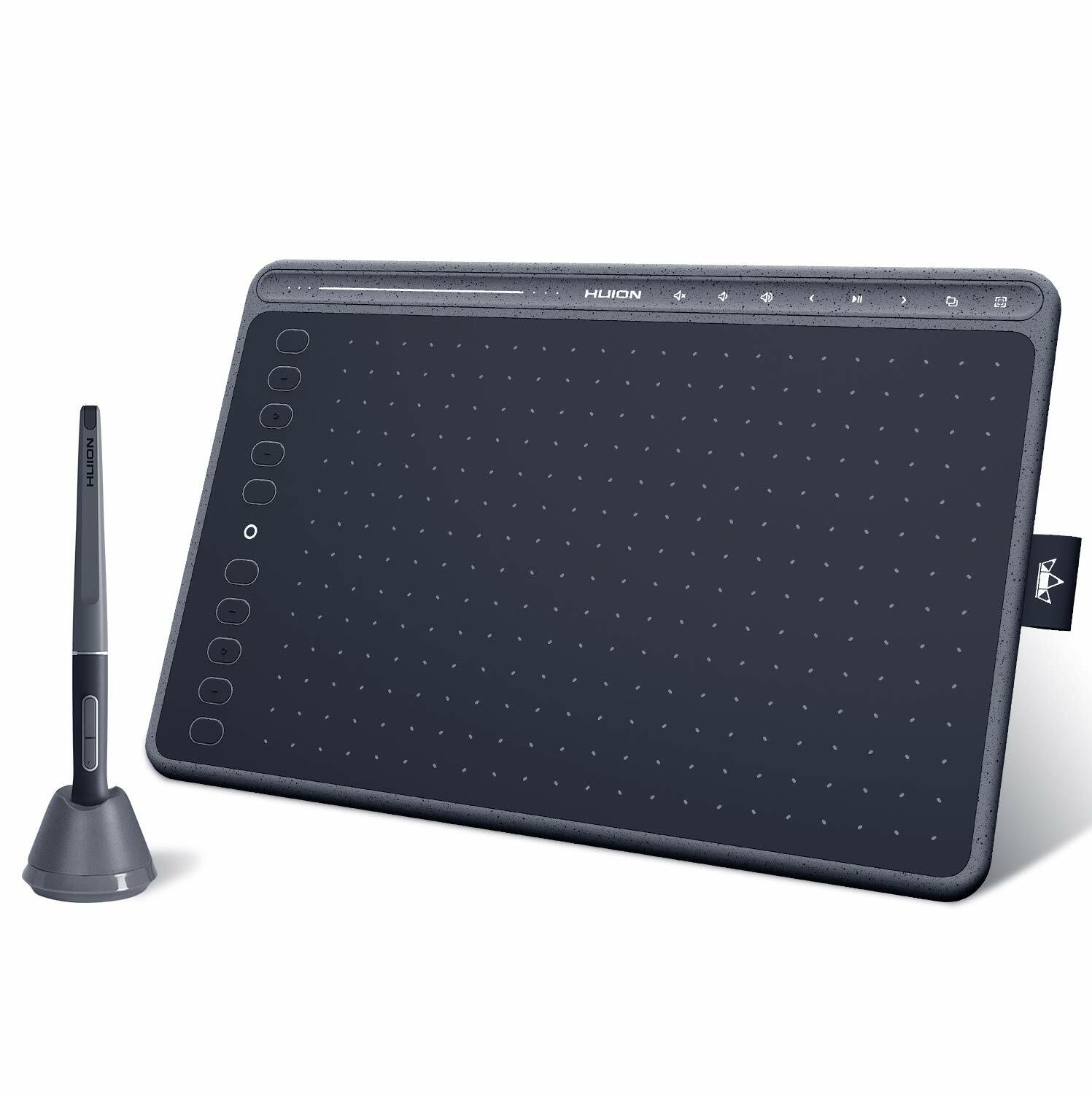 Huion HS611 Graphics Drawing Pen Tablet Tilt 8 Multimedia Keys 10 Express Keys