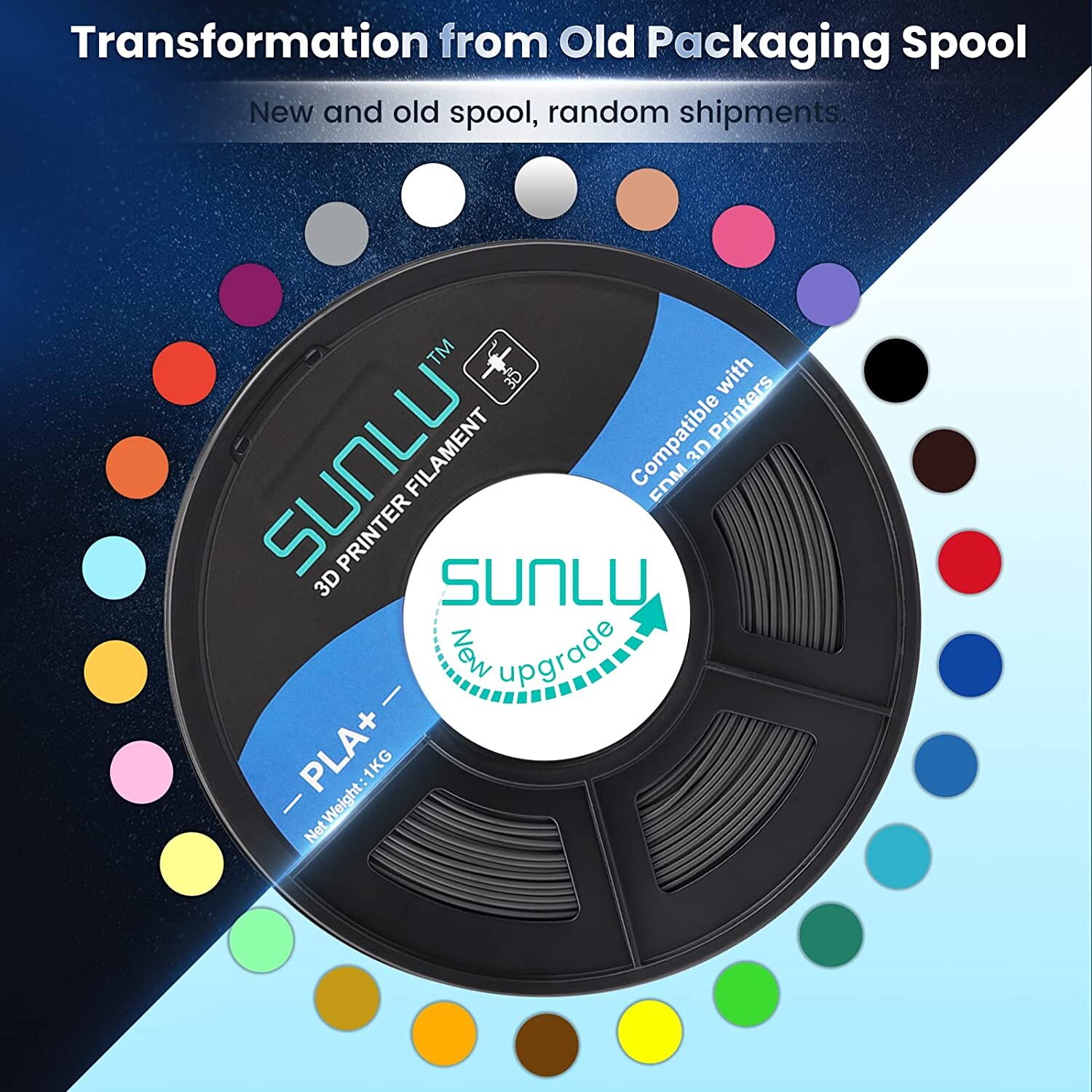 【Buy 7 PAY 4】SUNLU PLA+ (PLA Plus) 3D Printer Filament 1.75mm 1KG Neatly Wound