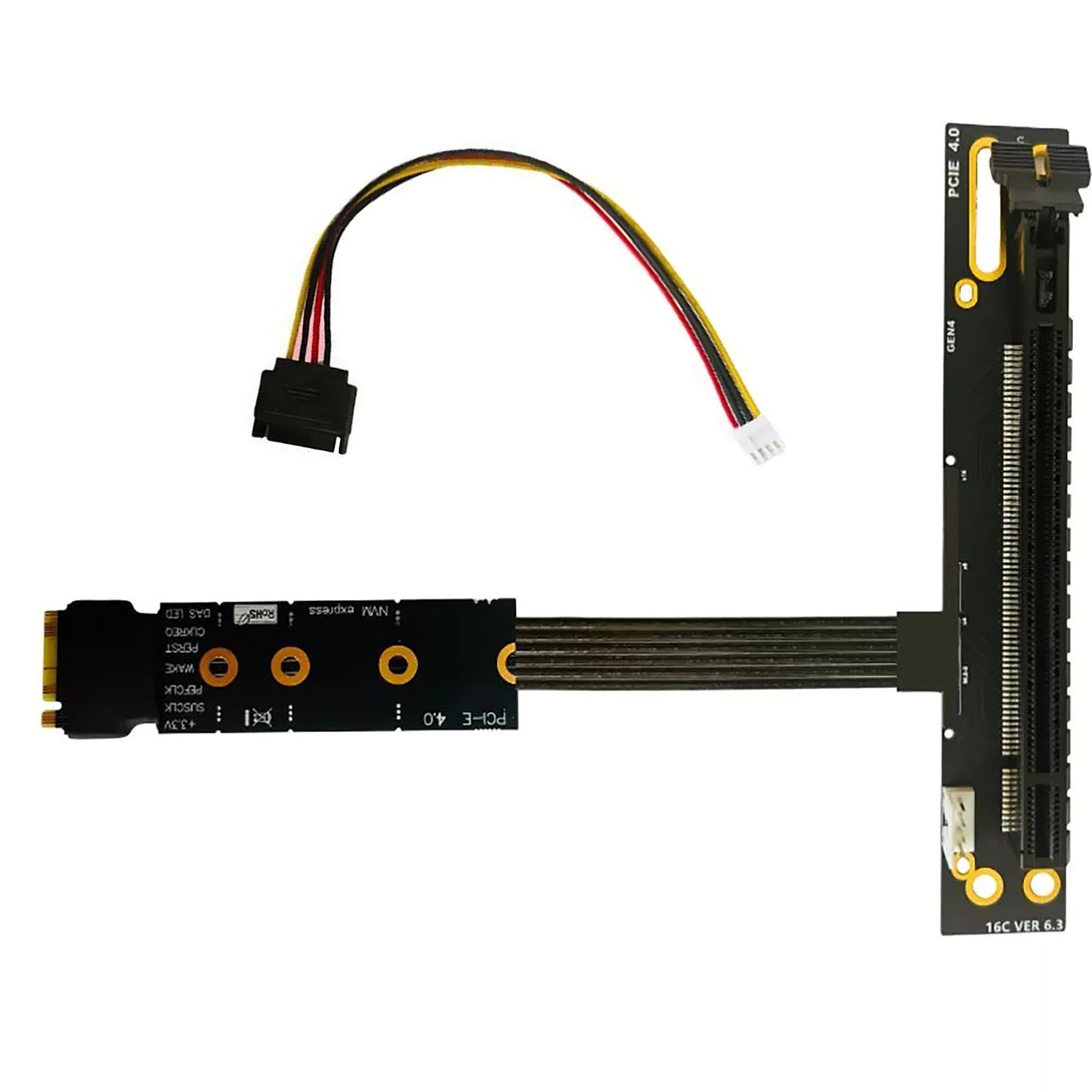 M.2 to PCIe x16 Graphics Card Extension Cable For M2 NVME GEN4 to PCI-e 4.0 X4