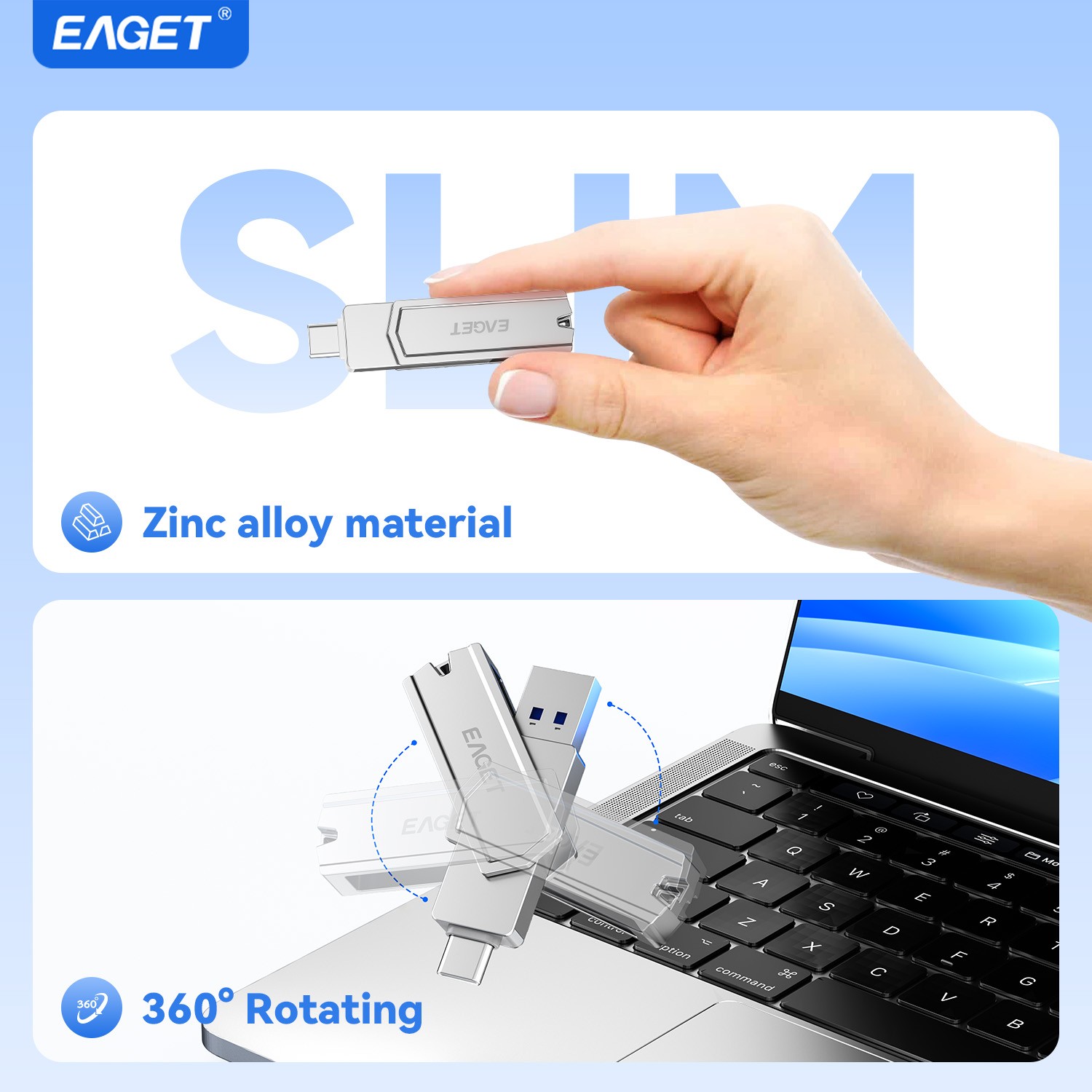 32G/64G/128G/256G USB 3.0 Flash Drive Stick 4 IN 1 Type C OTG for iPhone Android