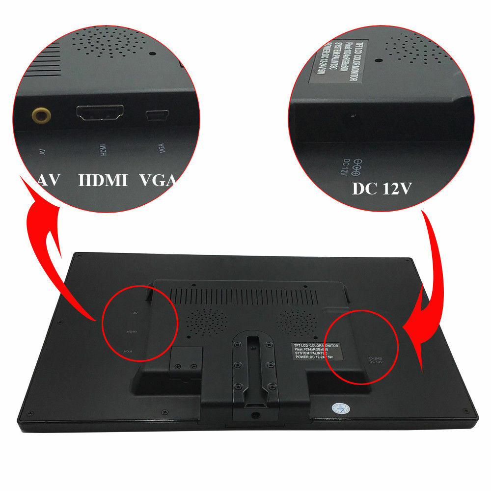 US Portable 7″ Small HDMI LCD Monitor w/Speaker for PC/TV/Security System VGA