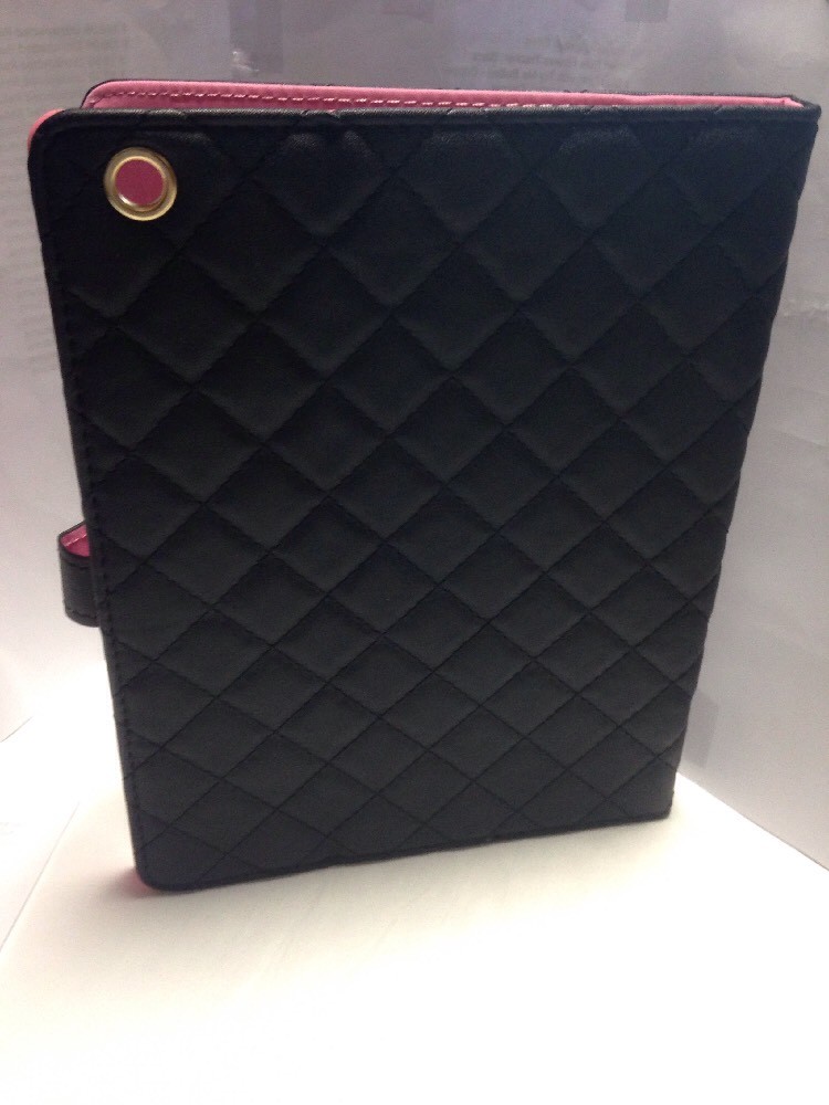 Full Cover Synthetic Leather Case For IPad 2/3/4 Black With Gold Accents