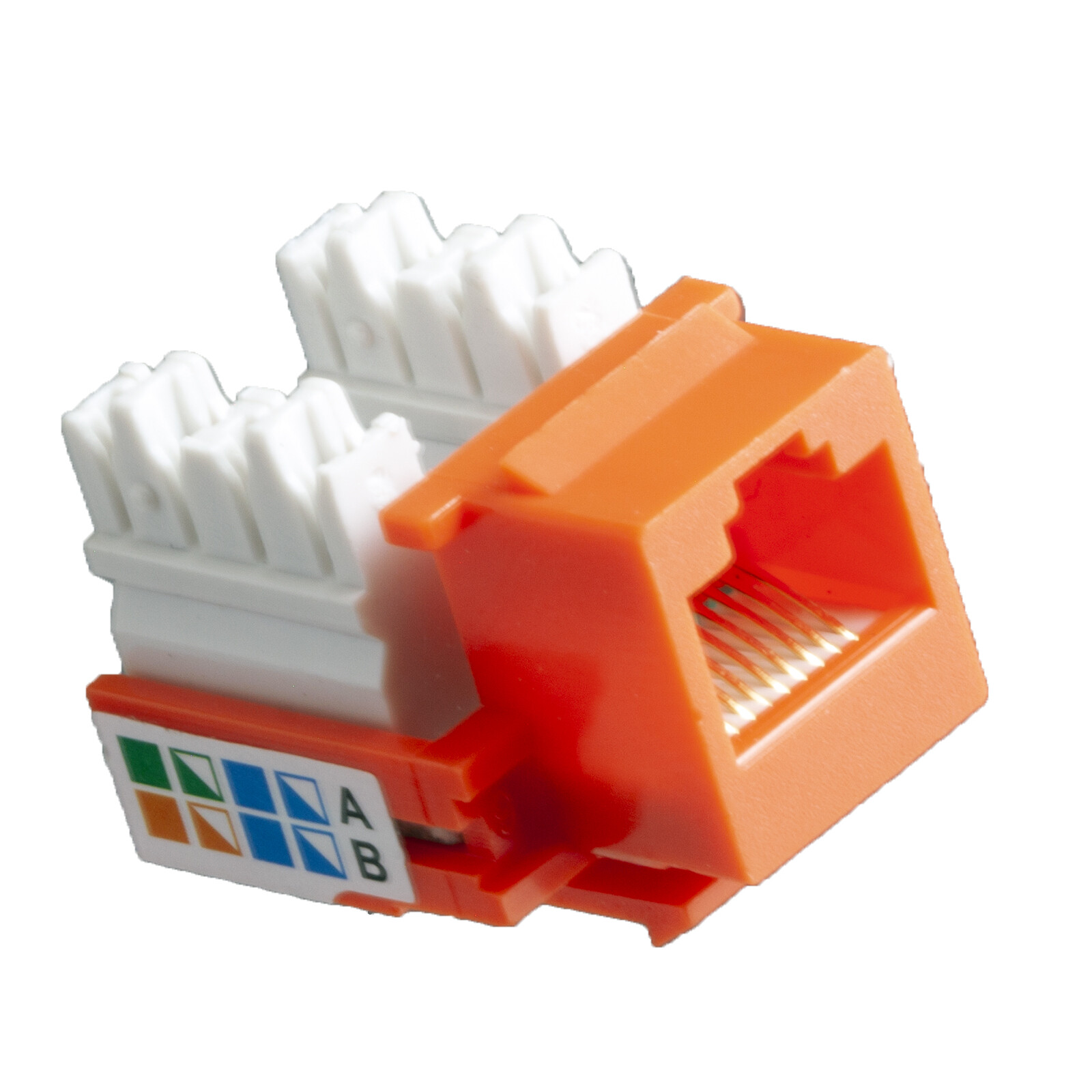 Cat5e Keystone Jacks in Orange 25 Pcs Pack Tuff Jacks Lifetime Warranty