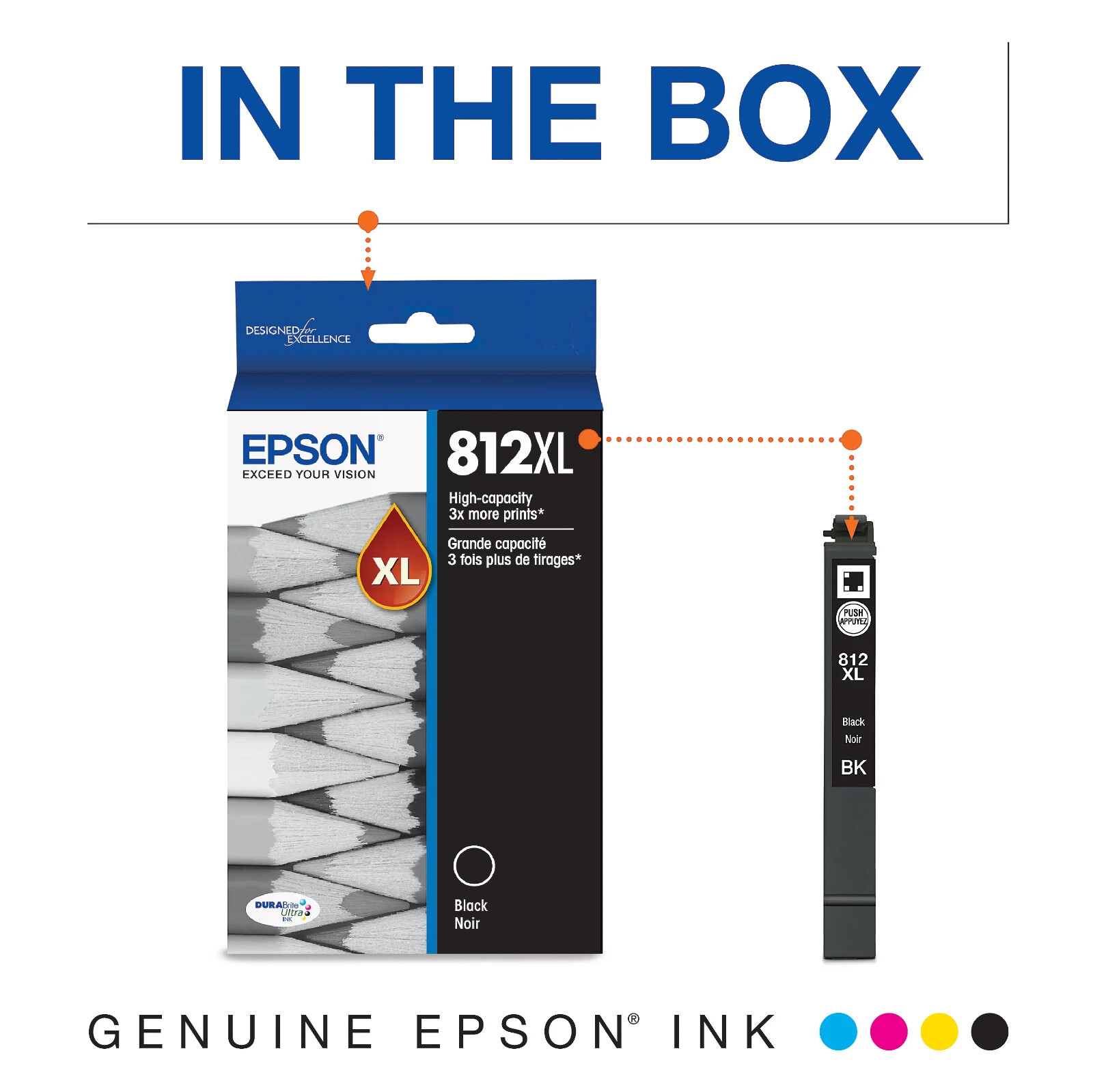 Original Epson 812xl High Yield Ink Carriages for EC-C7000 Pro WF-7310 7820 7840