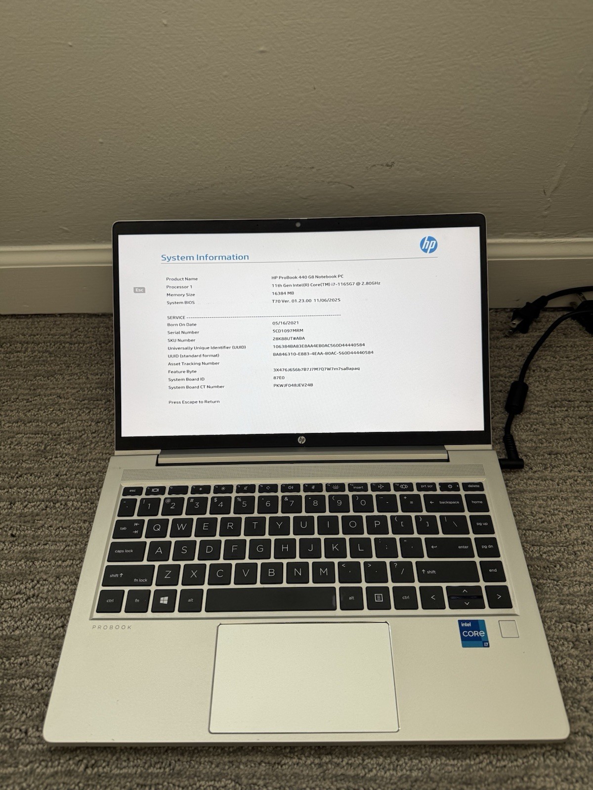HP ProBook 440 G8 14″ FHD I7-1165G7 512GB SSD 16GB W11P Webcam Backlit