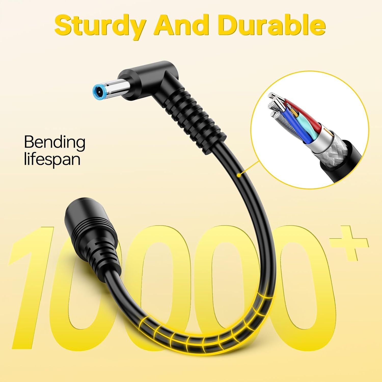 Power Charger Converter Adapter Cable 7.4mm To 4.5mm For HP Blue Small Tip 4x