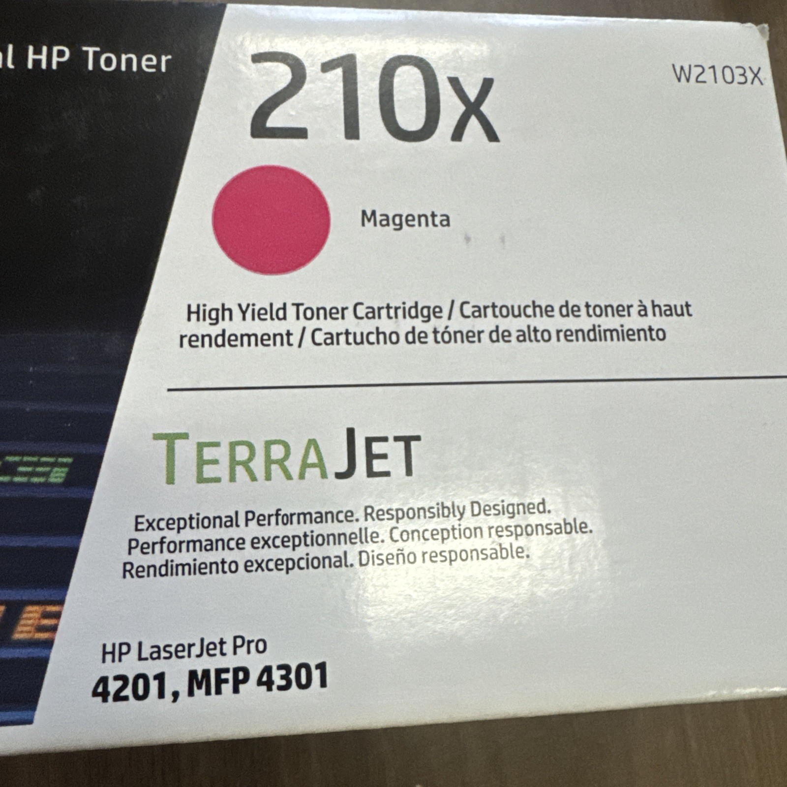 HP 210X Magenta Original LaserJet Toner Cartridge, ~5,500 pages, W2103X