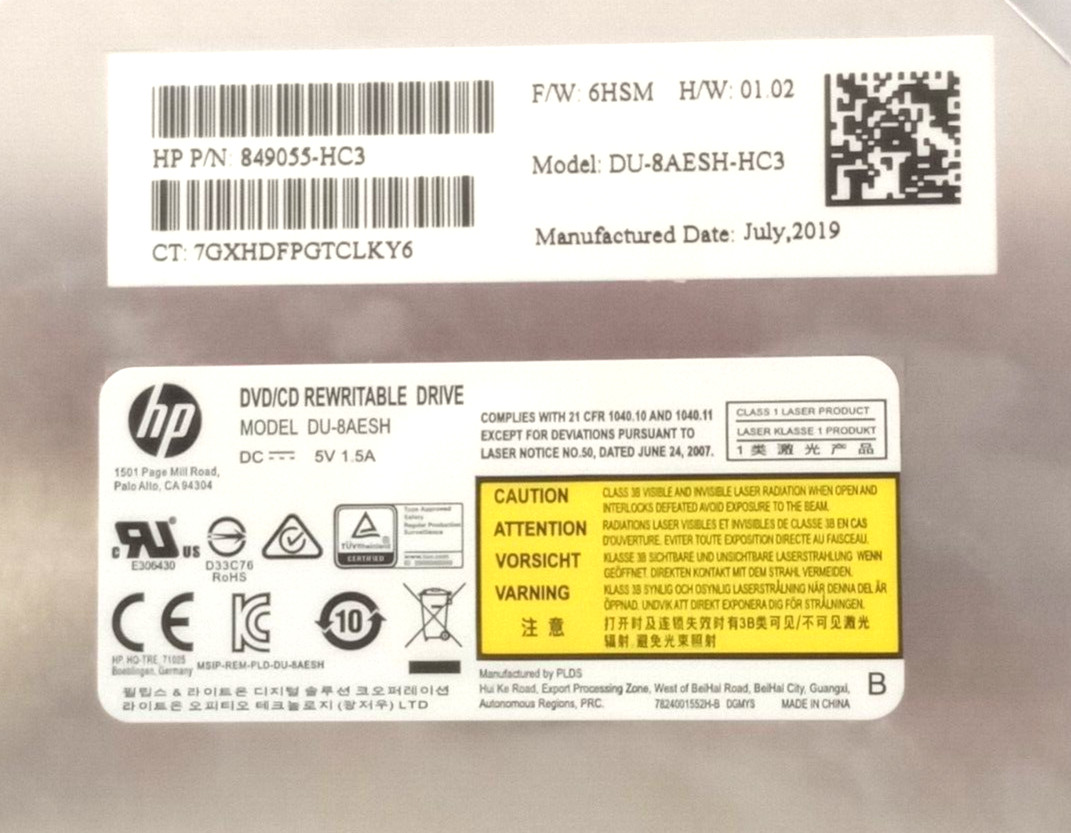 HP Pavilion 590 Series Super Multi DVD Writer, Optical Disk Drive (Silver Bezel)