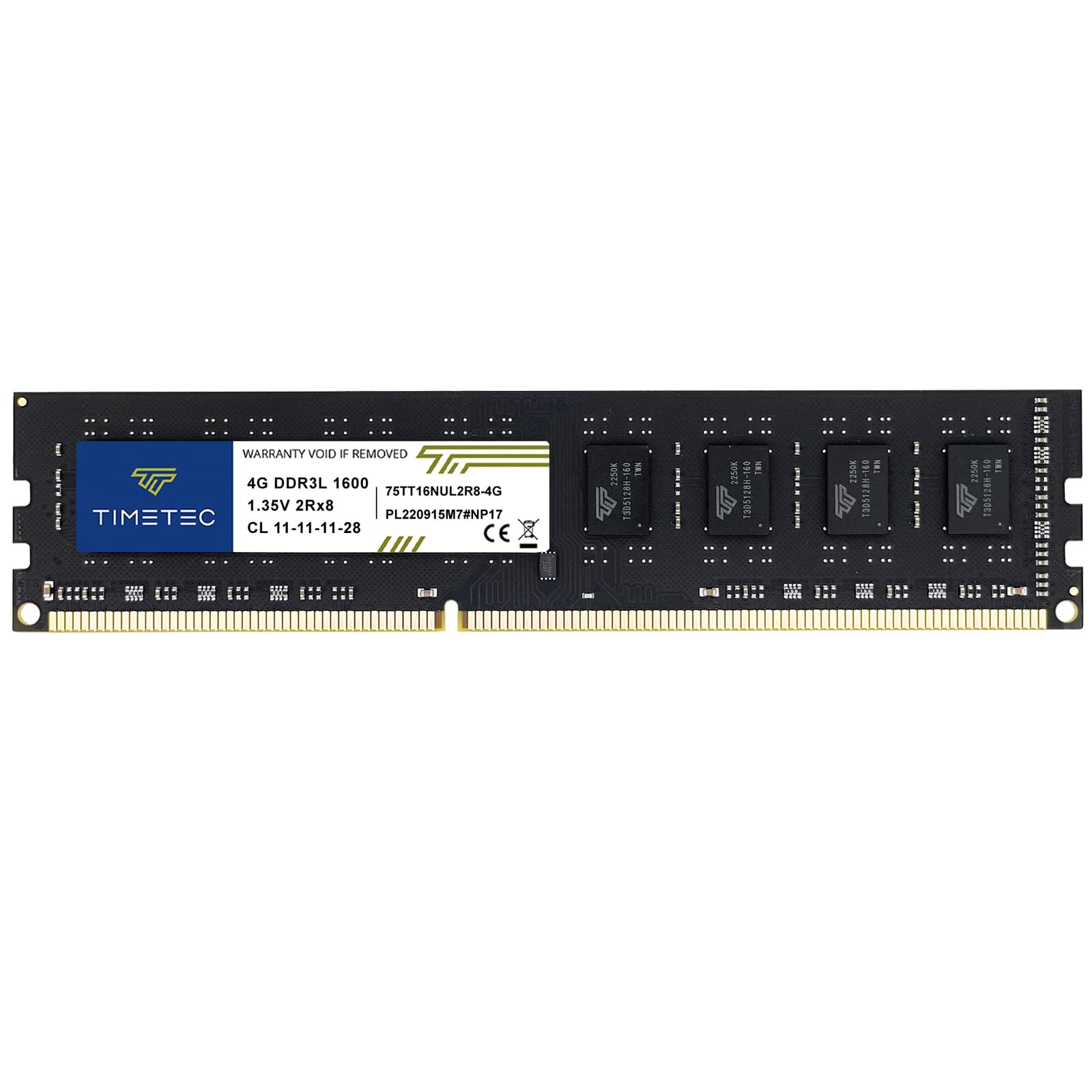 4GB DDR3L / DDR3 1600MHz PC3L-12800 / PC3-12800 Non-ECC Unbuffered 1.35V / 1….