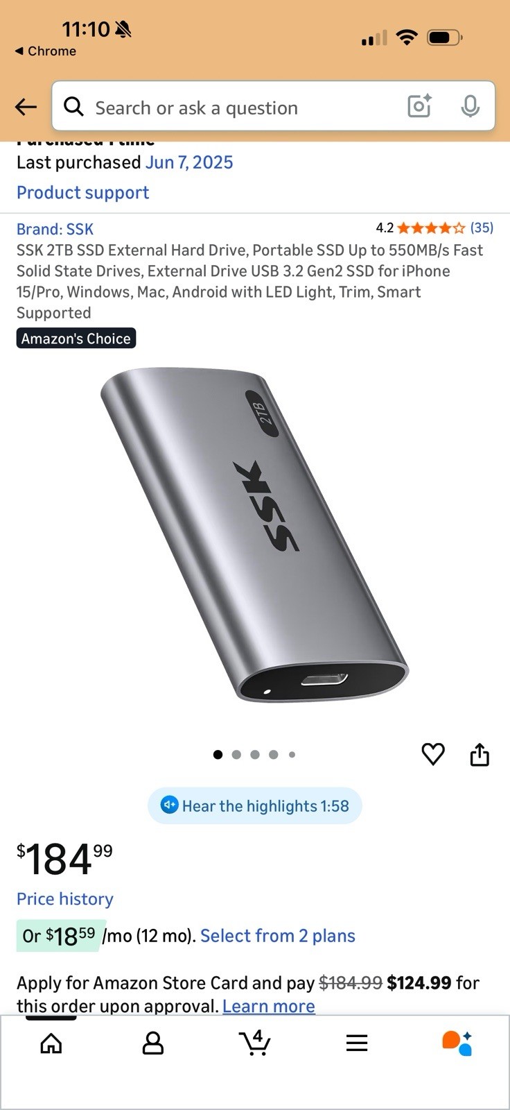 SSK 2TB SSD External Hard Drive, Portable SSD Up to 550MB/s Fast So… Fast Ship