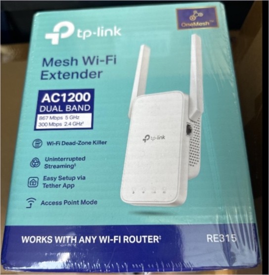 TP-Link AC1200 RE315 WiFi Extender, 5GHz/2.4GHz, Up to 1500 Sq.ft, 30 Devices,