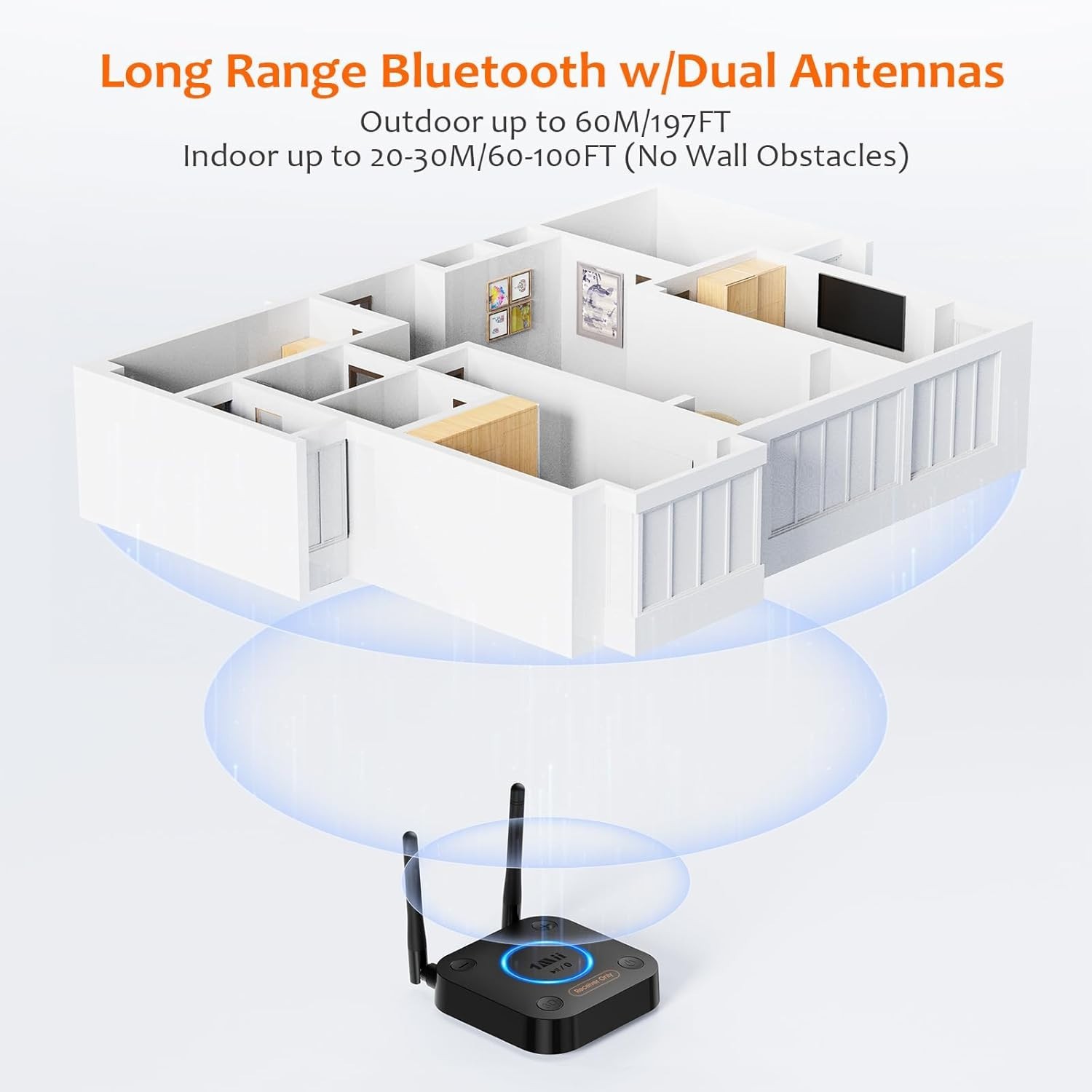 B06Pro Bluetooth Audio Receiver with Easy Setup & Voice Command for Home Stereo