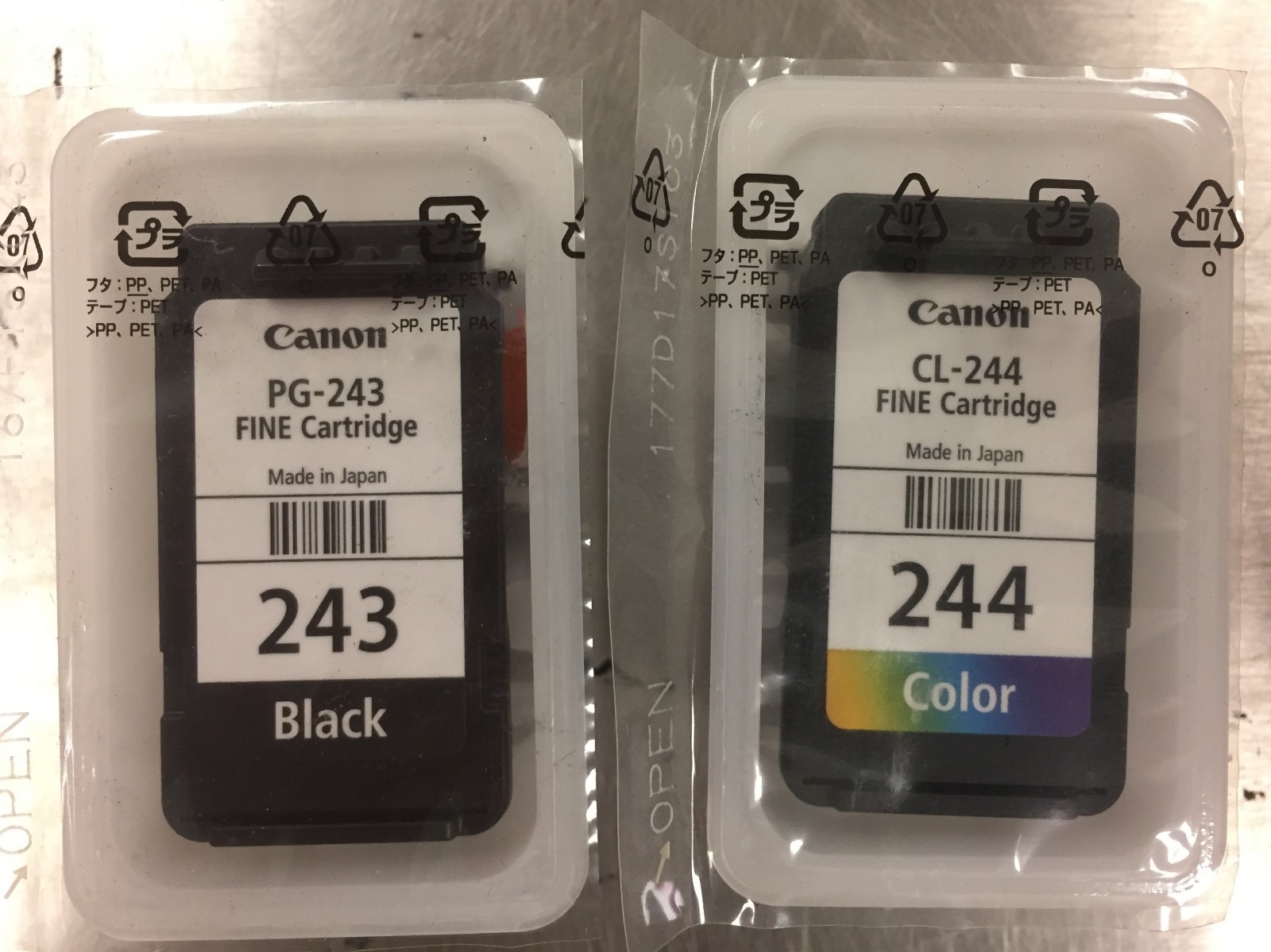 Genuine OEM Canon PG-243 Black & CL-244 Color Ink Bulk Packaging FREE SHIPPING