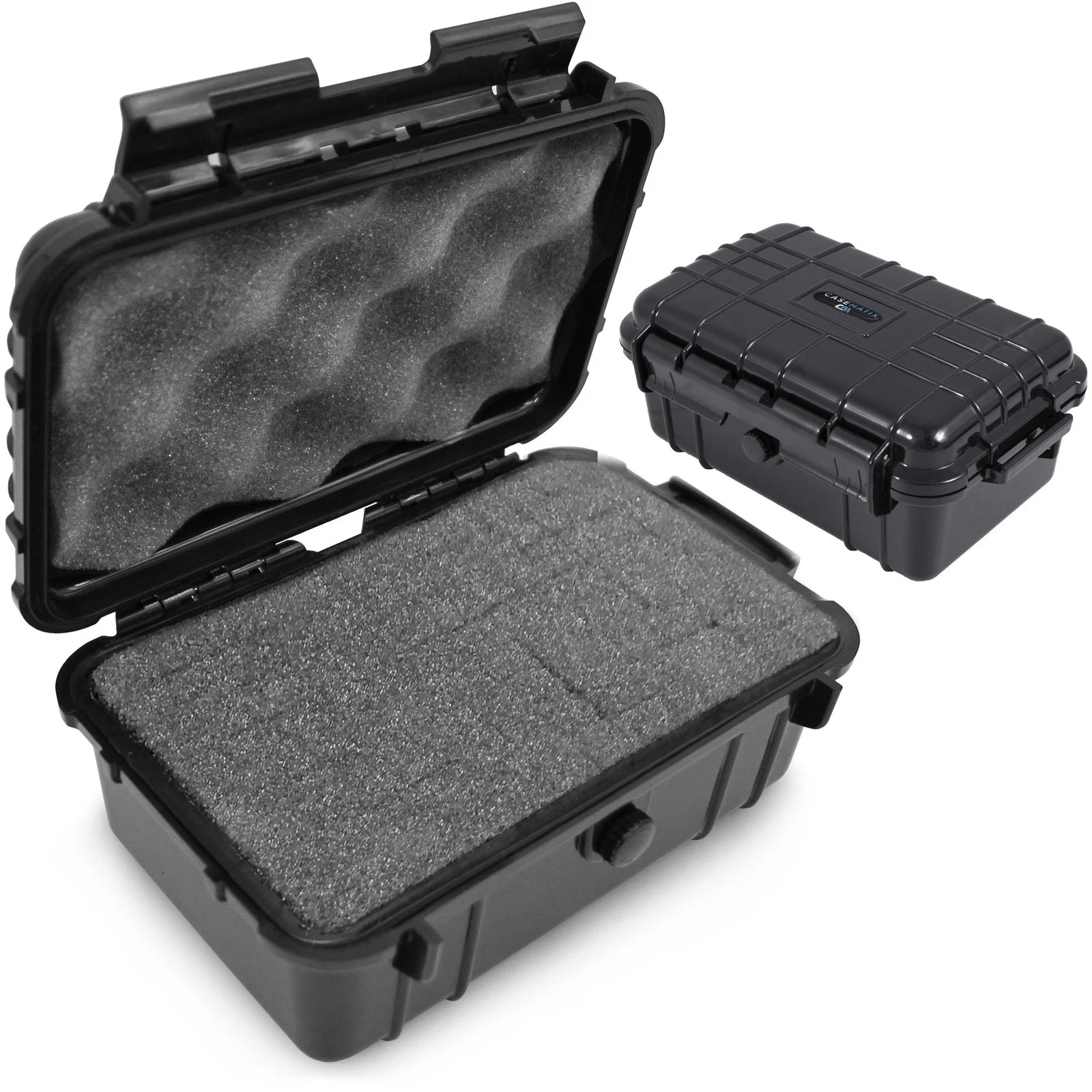 CASEMATIX 8″ Waterproof Small Hard Case with Customizable Foam for 8″, Black