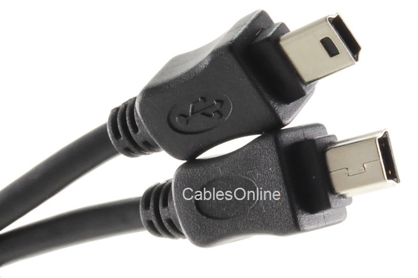 1ft CablesOnline USB 2.0 Mini-B 5-Pin to Mini-B 5-Pin Male/Male Cable, USB2-5501