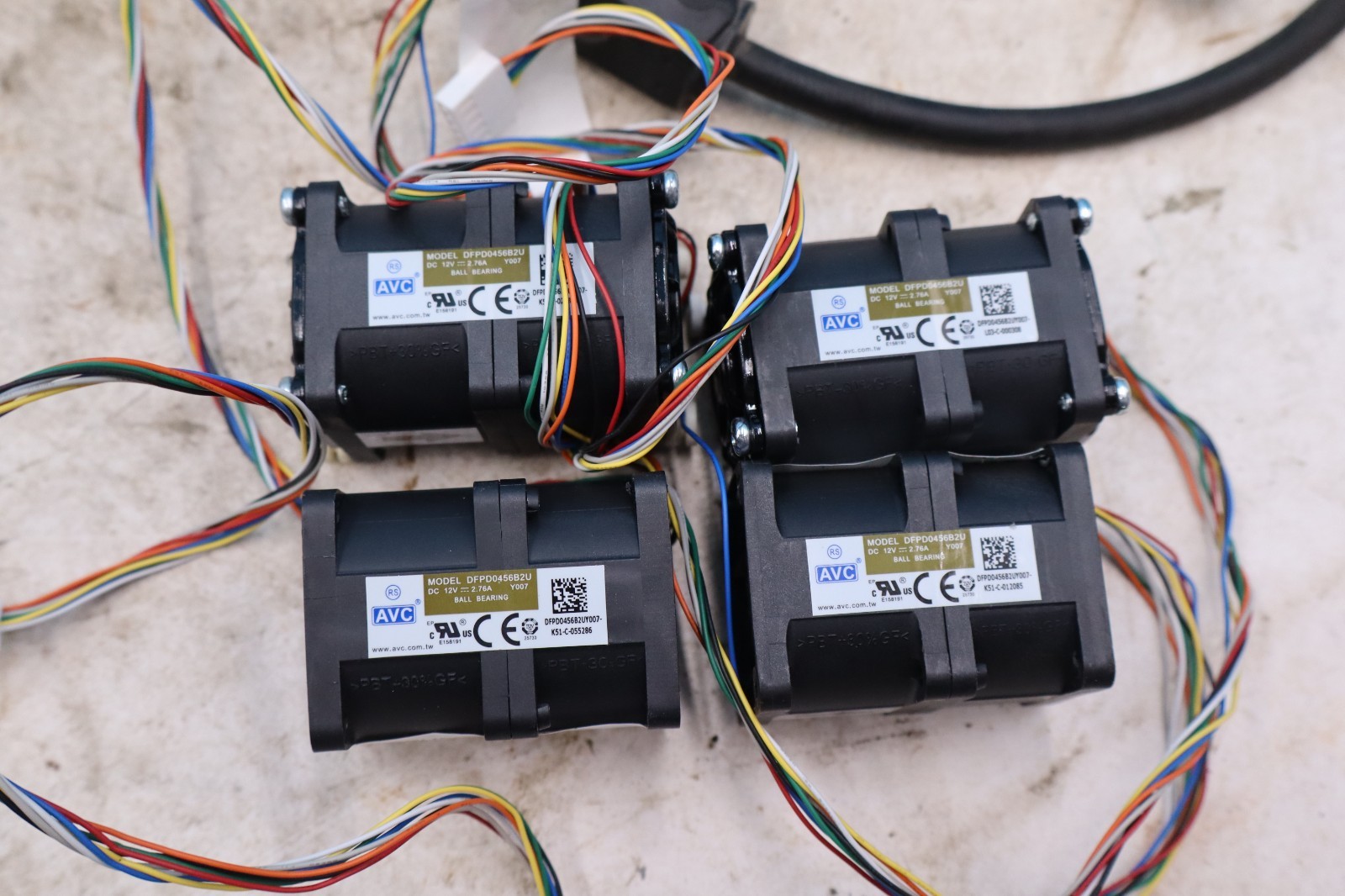4x AVC DFPD0456B2U 12V 2.76A 8 wire Cooling Fan L12003879 R0977-FN001-01 Lenovo