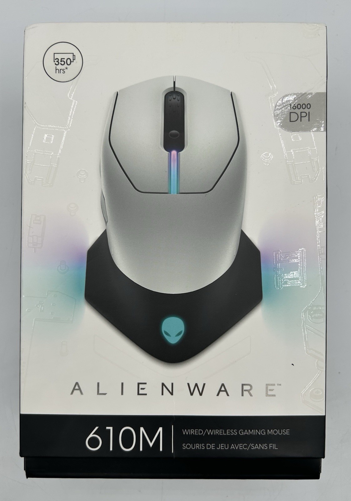 Alienware AW610M Wired/Wireless Gaming Mouse – Lunar Light – Used