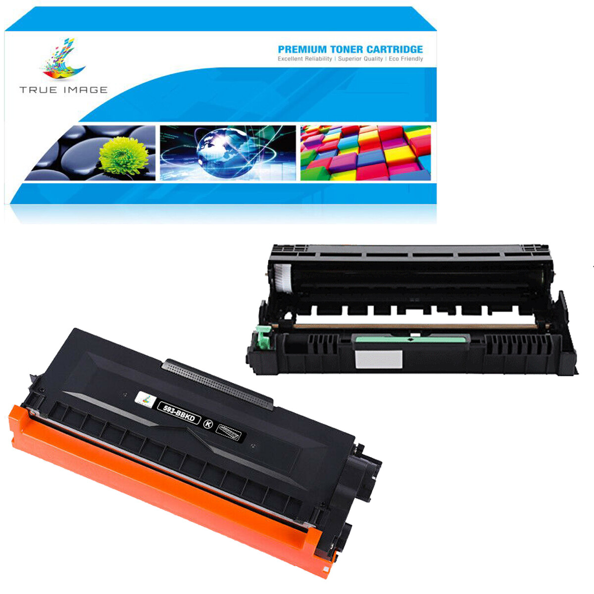 2-Pk/Pack 1-Drum + 1 x Toner For Dell E310 E310DW E515DN E515DW E514DW 593-BBKD