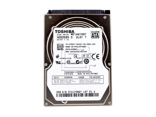 Dell (Toshiba MK1661GSY) 2.5 Inches Internal SATA Hard Drive – 7.2k RPM – DGMXG