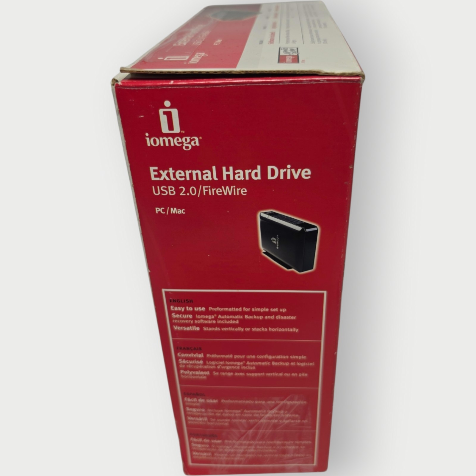 Iomega 120GB External Hard Drive USB 2.0 FireWire 7200 RPM PC Mac Open Box