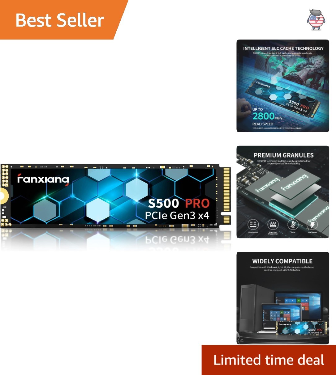 High-Performance 256GB S500 Pro NVMe SSD – Ideal for Gaming & Multimedia