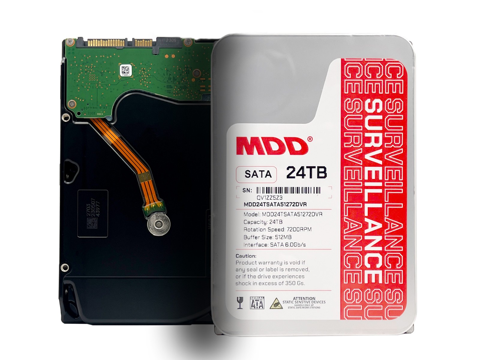 MDD 24TB 7200RPM 512MB SATA 6Gb/s 3.5″ Internal Surveillance HDD MDD24TS51272DVR