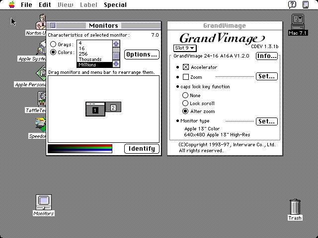 Interware GrandVimage 24-16S 24-Bit Video Card Macintosh SE/30 PDS 1.5MB