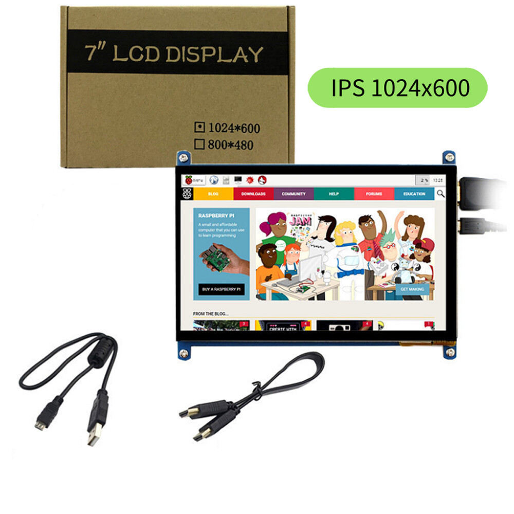 7 Inch LCD HDMI Display Screen 1024×600 Touch Screen Monitor for Raspberry Pi