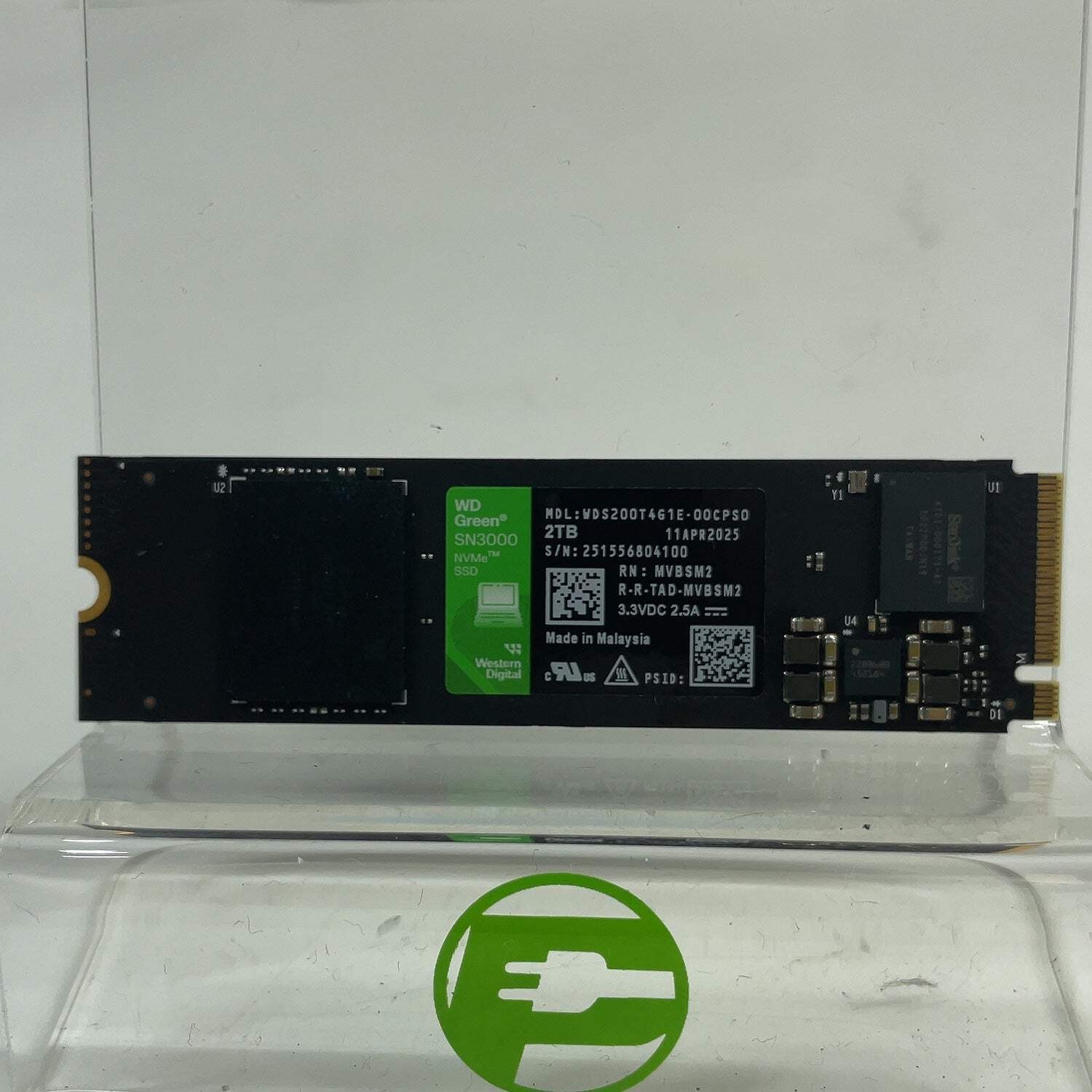 Western Digital WD 2280mm Green SN3000 2TB M.2 NVMe Gen 4.0 x 4 SSD WDS200T4G1E