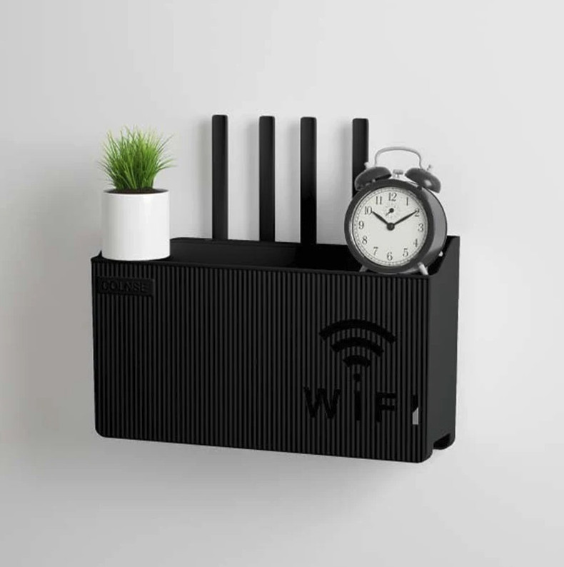 1pc Router Storage Rack Wall Mount TV Set Top Box Organizer Shelf – NEW