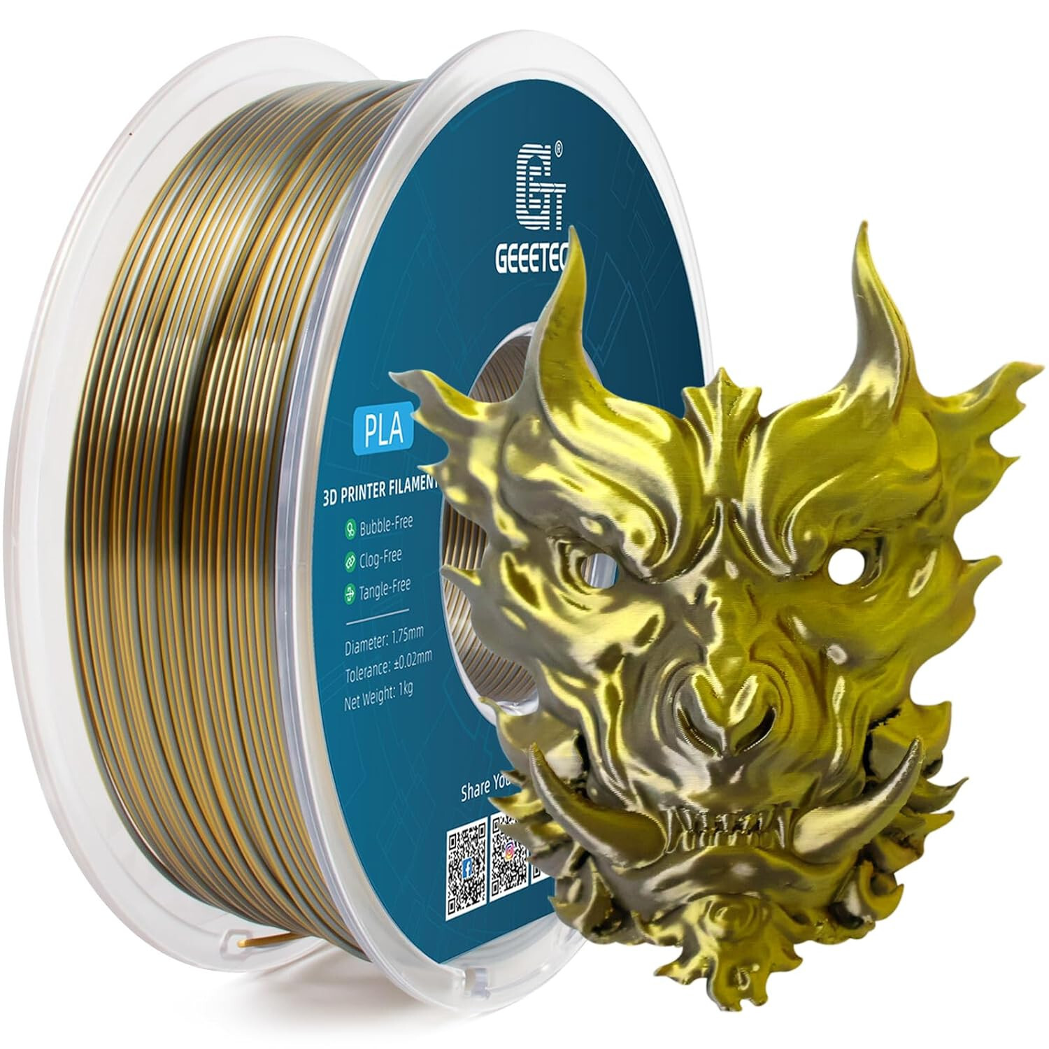 【Buy 3, Get 1 FREE！】Geeetech Silk PLA 3D Printer Filament 1kg 1.75mm Dual Color