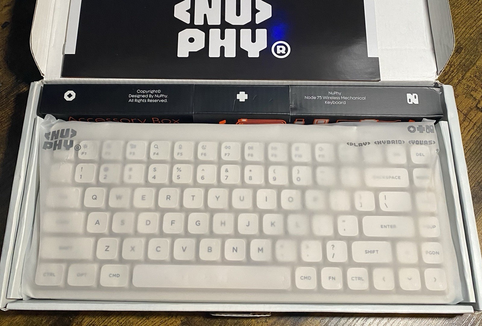 NuPhy Node75 Low Profile Wireless Mechanical Keyboard Brown Nano Lunar White