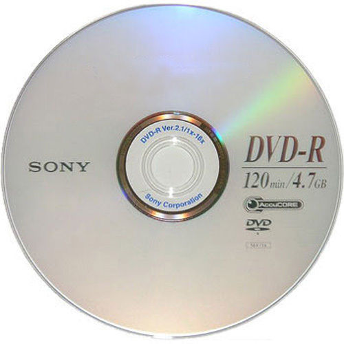 10 SONY Blank 16X DVD-R DVDR Silver Logo Branded 4.7GB 120min Disc in Sleeve