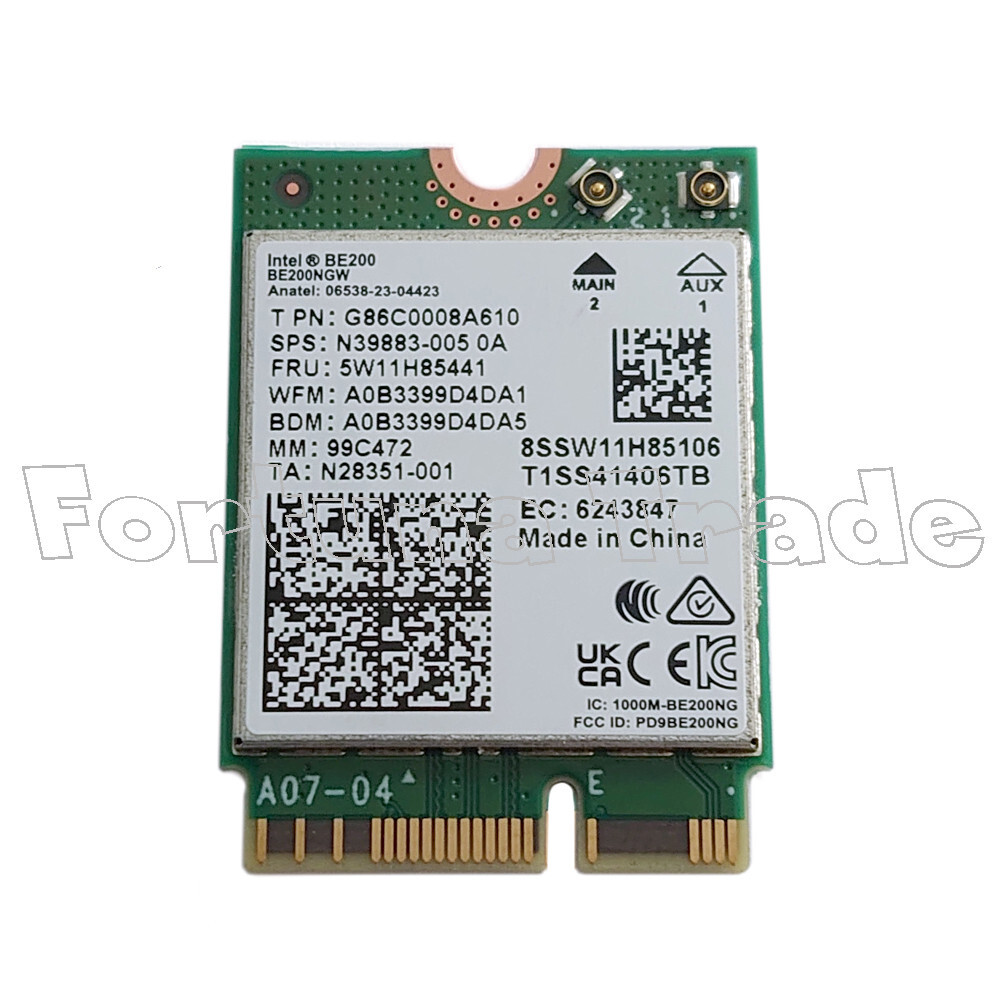 Intel BE200 WiFi Antenna Wi-Fi 7 802.11ax Bluetooth 5.4 M.2(Key E) be200 no Vpro