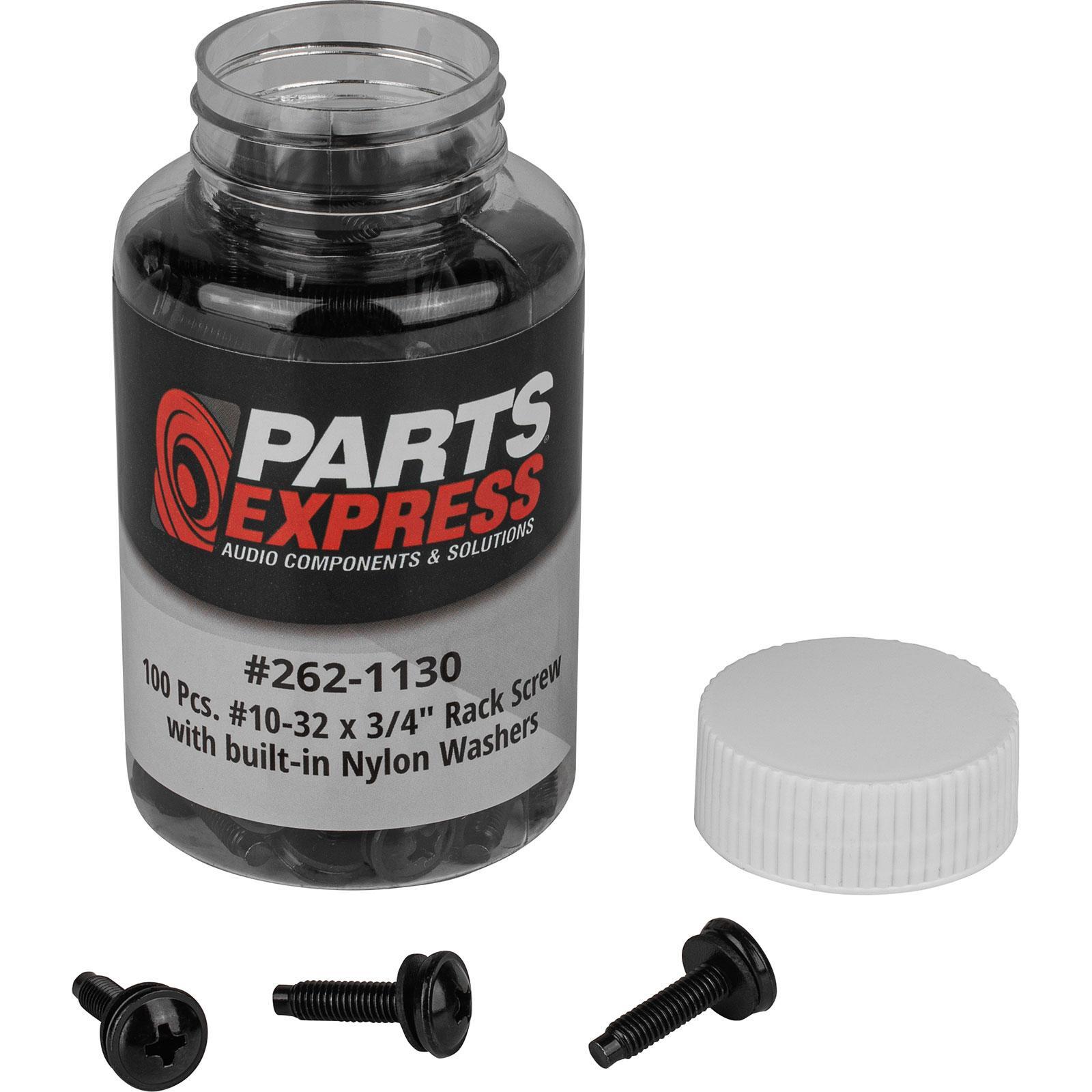 100 Pcs. #10-32 x 3/4″ Rack Screws with Built-in Nylon Washers